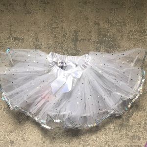 White tutu with glittery shimmer